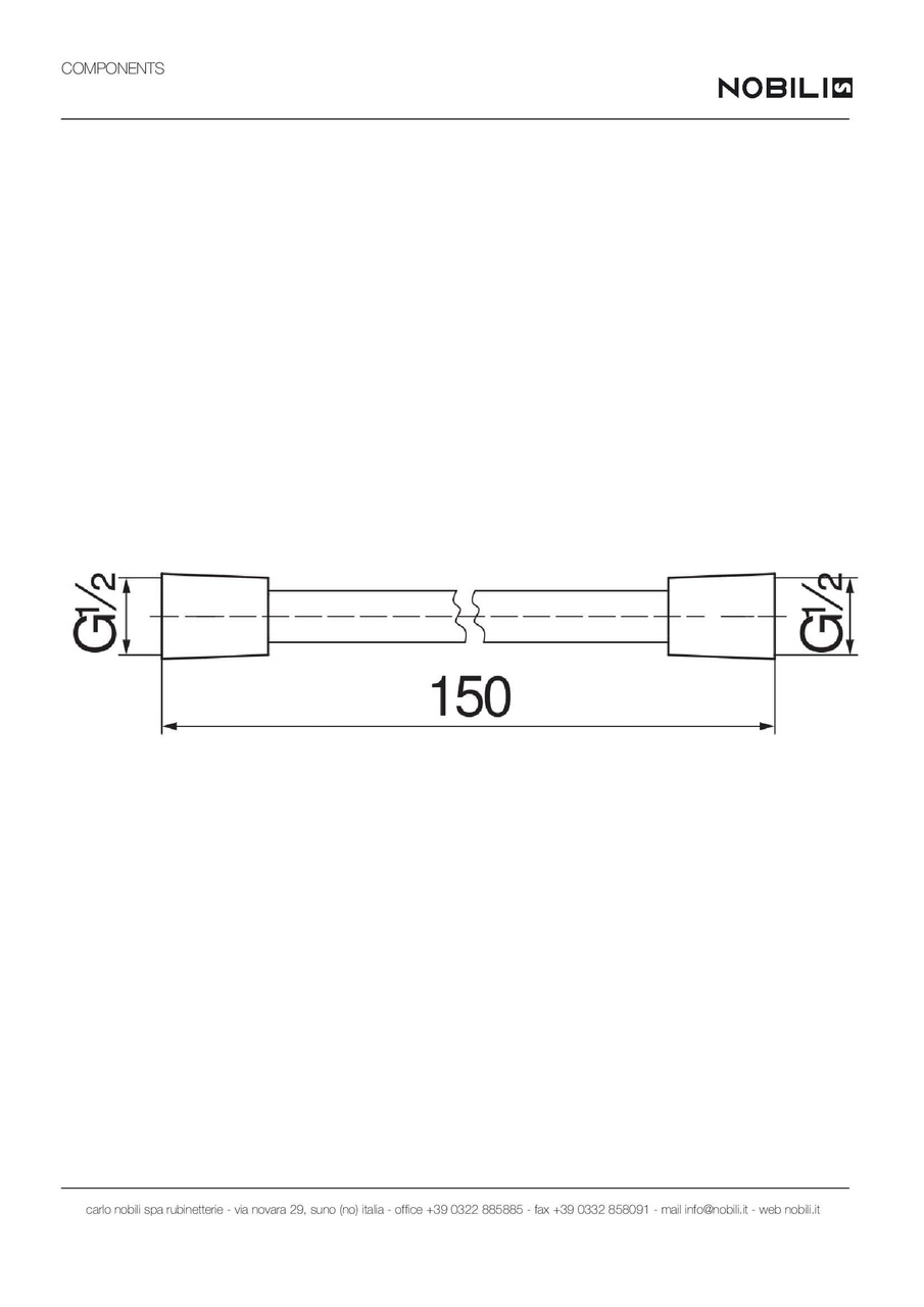 Душевой шланг 1500 мм Polar White (AD135-57WM), Nobili - Зображення 1916832-86a9f.jpg