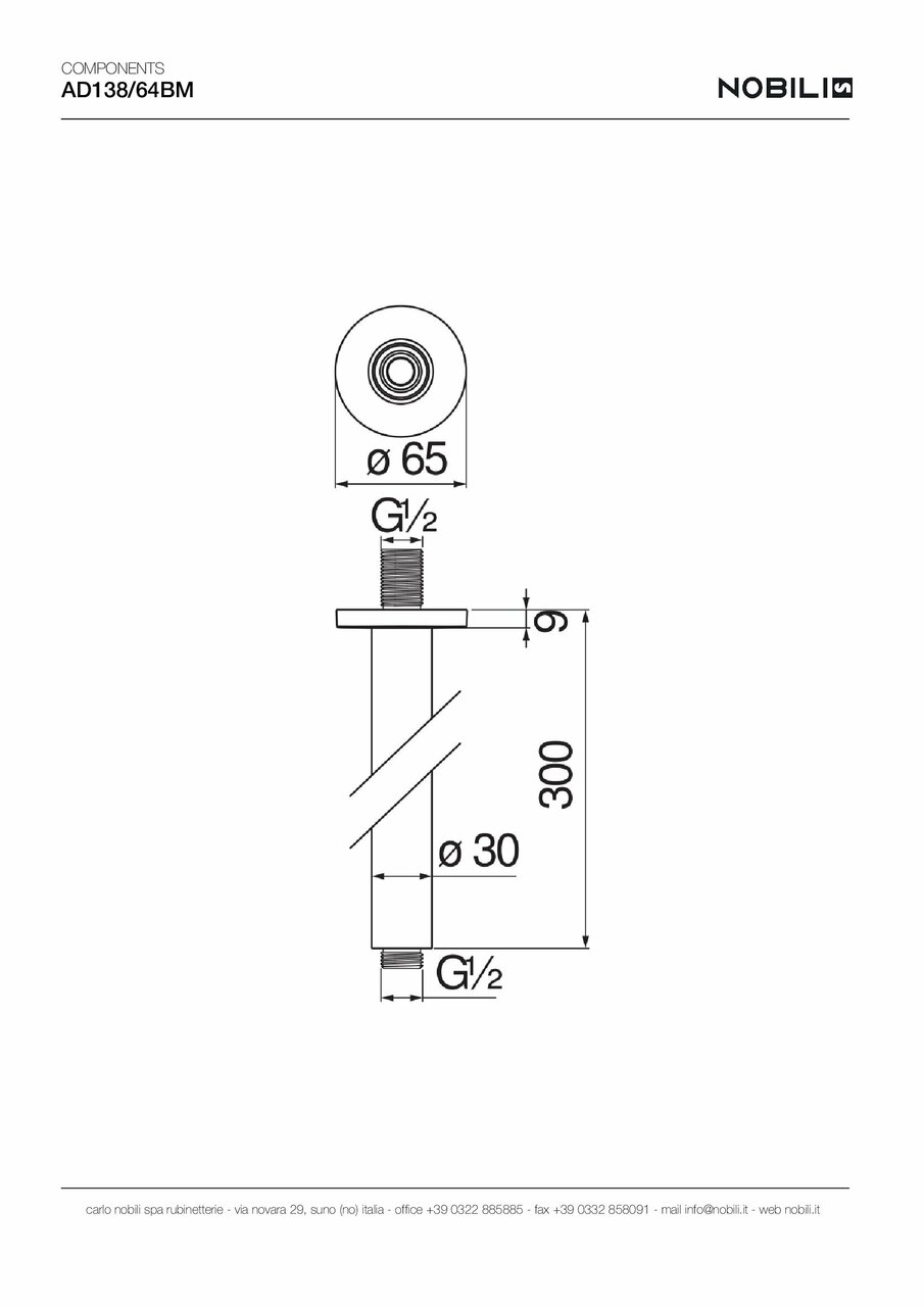 Душевой кронштейн Velvet Black (AD138-64BM), Nobili - Зображення 1916836-973d7.jpg