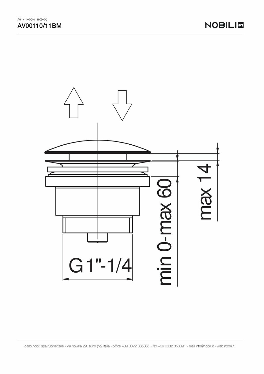 Донний клапан Click clack Velvet Black (AV00110-11BM), Nobili - Зображення 1916844-ca317.jpg