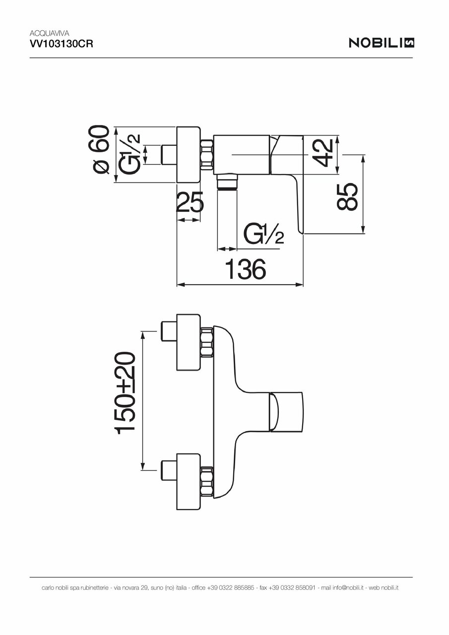Змішувач для душу Acquaviva (VV103130CR), Nobili - Зображення 1916846-5d705.jpg