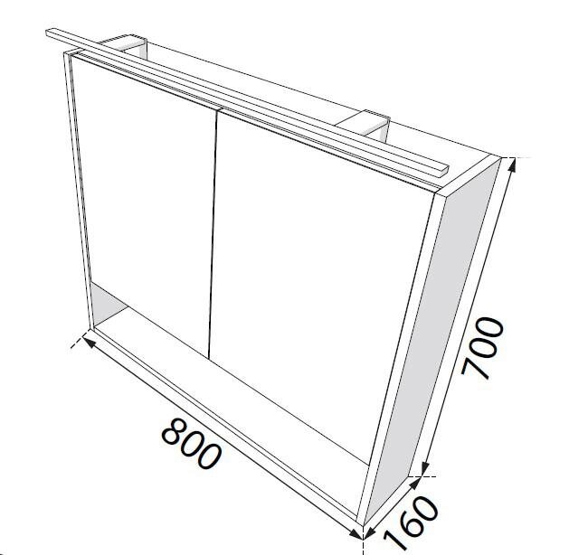 Шкафчик-зеркало Silvia 80 LED Oak matt RADAWAY - Зображення 1917108-ad60b.jpg