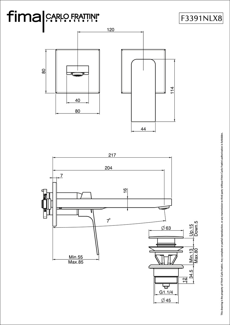 Змішувач для умивальника 200 мм Fit (F3391NLX8CR) Fima - Зображення 1917226-034b0.jpg