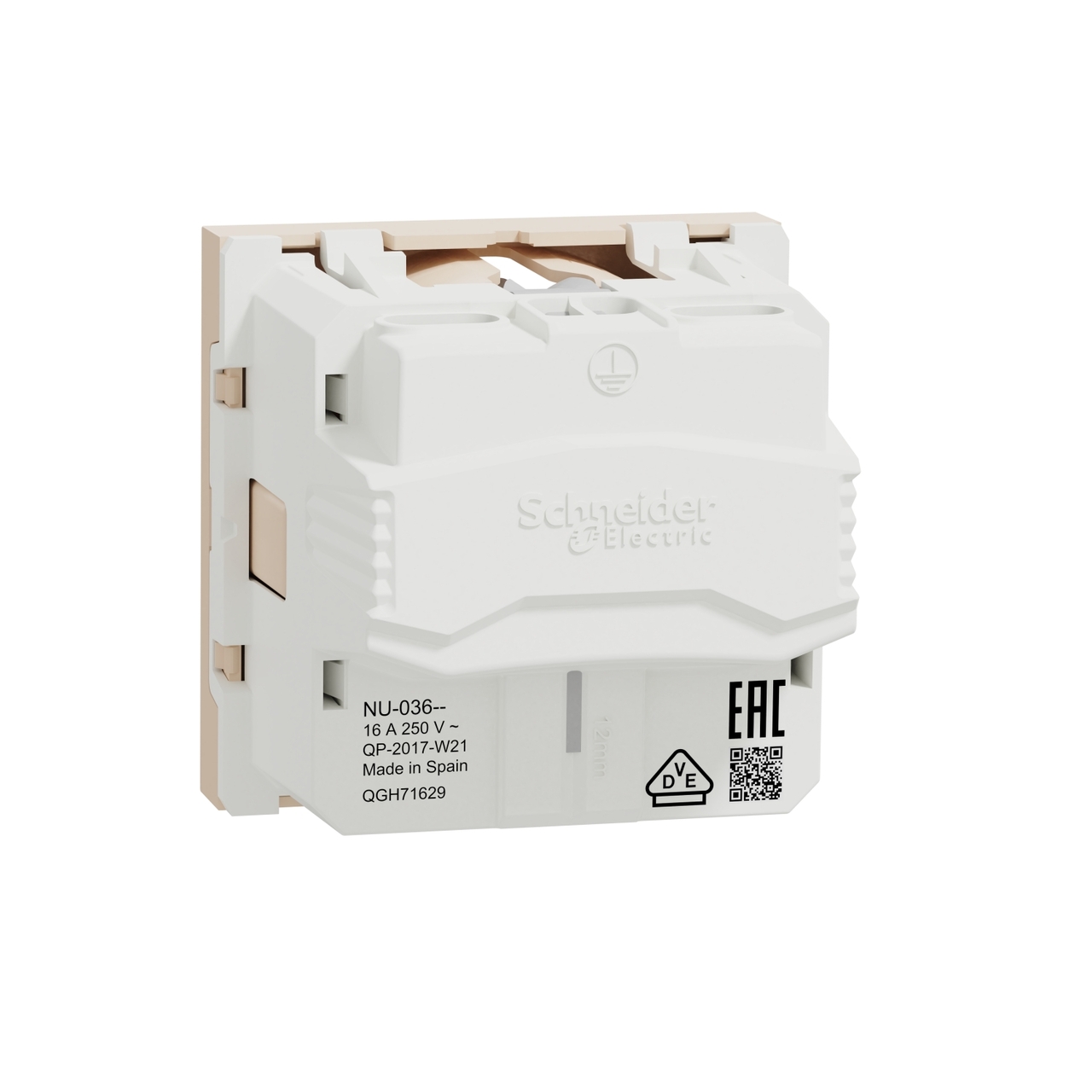 Розетка з заземленням 16A Бежевий UNICA (NU303644), Schneider Electric - Зображення 1918065-b1b80.jpg