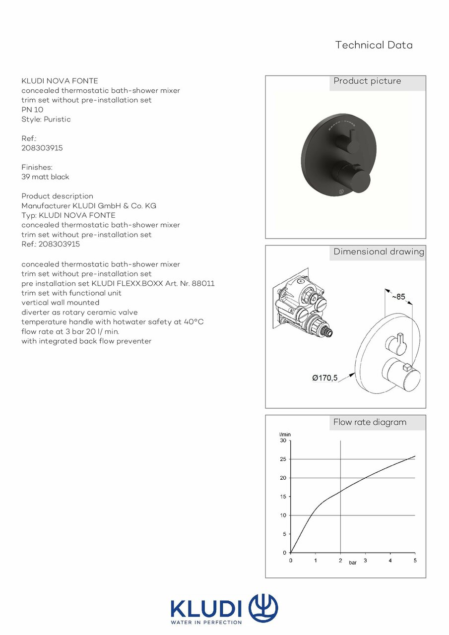 Змішувач Nova Fonte Puristic 208303915 чорний Kludi - Зображення 1918403-ba465.jpg