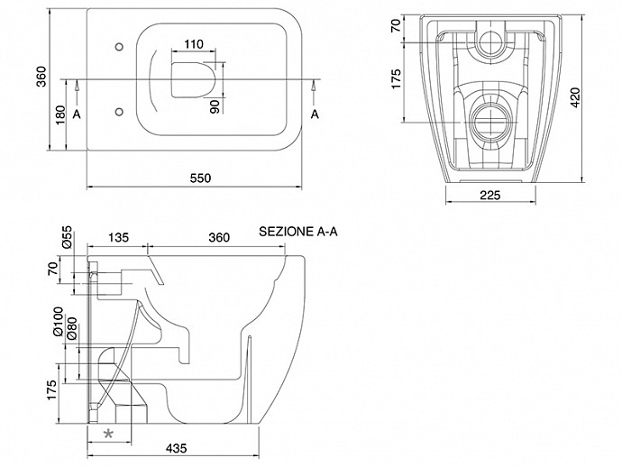 Унитаз напольный Teorema 2.0 (5138CL55) Musk, SCARABEO - Зображення 1918901-07e64.jpg