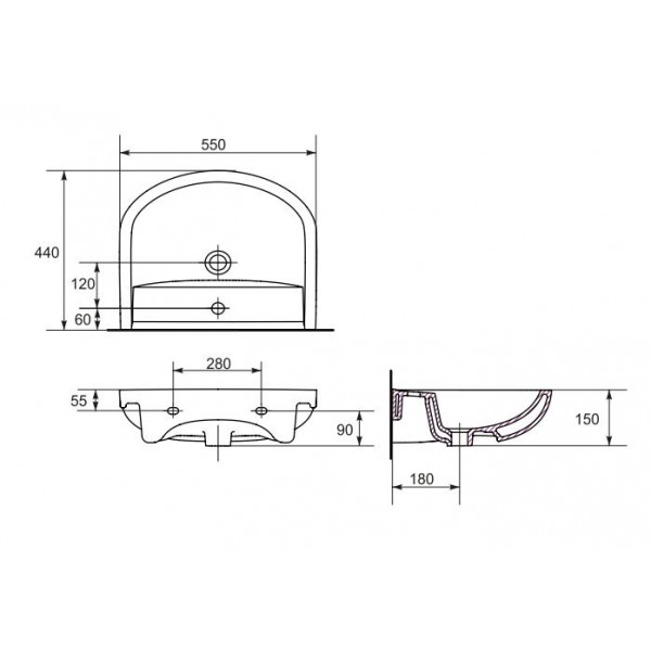 Умивальник 55 см Arteco (CCWS1008351913), Cersanit - Зображення 191941-18571.jpg