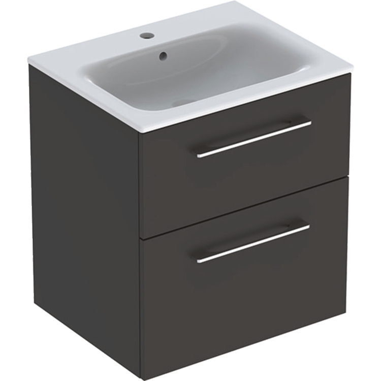 Шкафчик с умывальником 60 Selnova Square Slim rim Anthracite 501.237.00.1 Geberit - Зображення