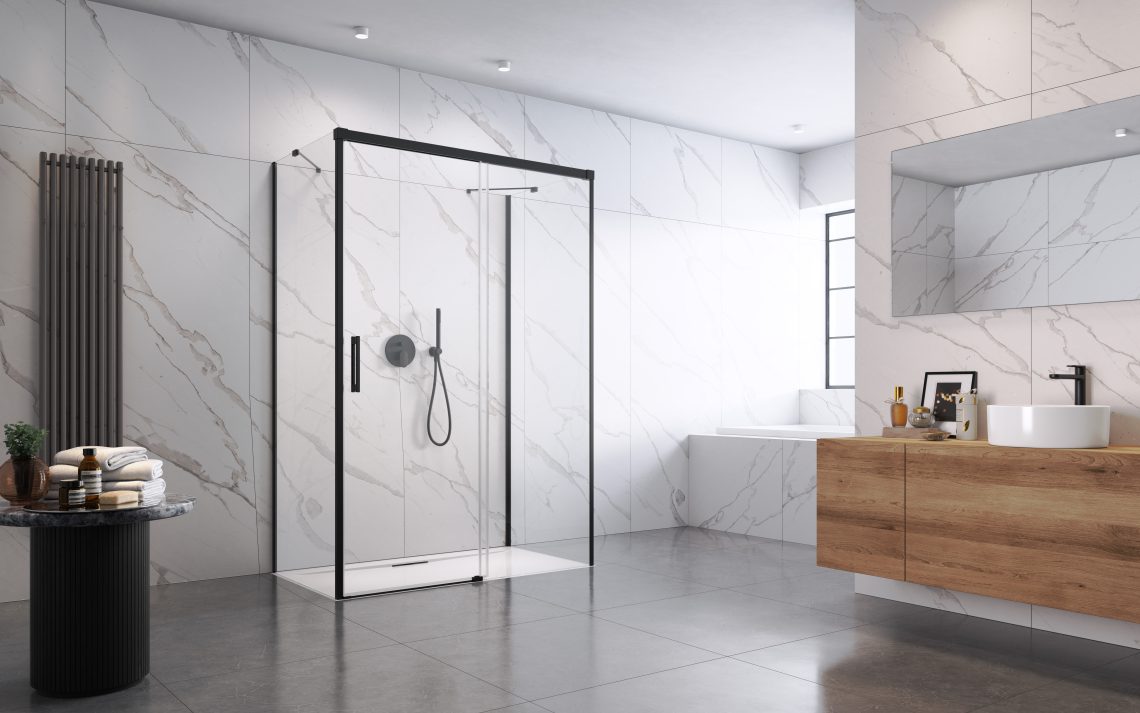 Душові двері Idea Black KDS+S 160 R RADAWAY - Зображення 1920159-d650d.jpg