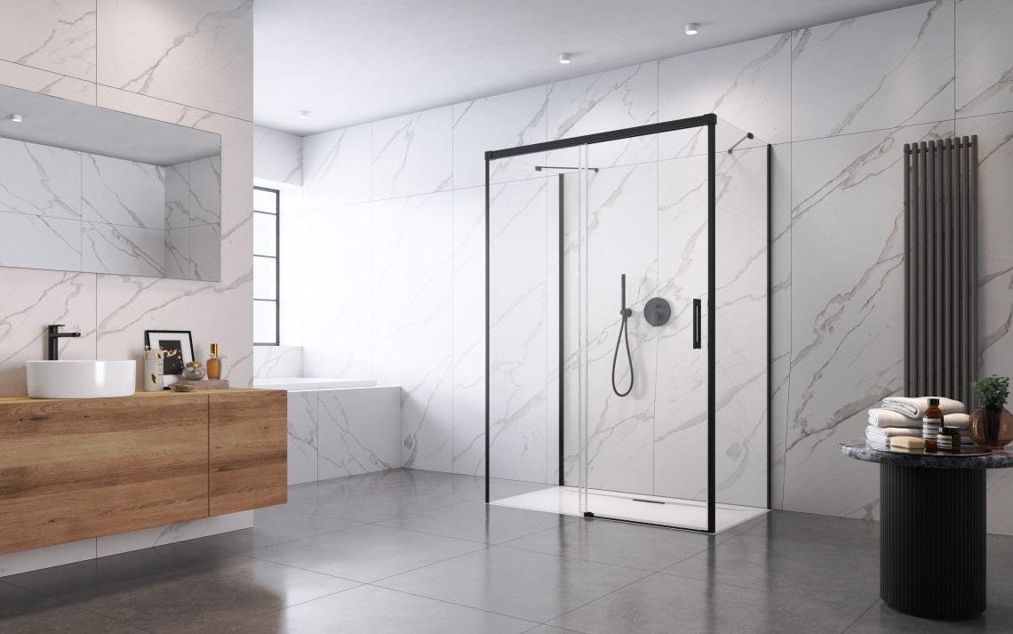 Душові двері Idea Black KDS+S 160 L RADAWAY - Зображення 1920161-247bb.jpg