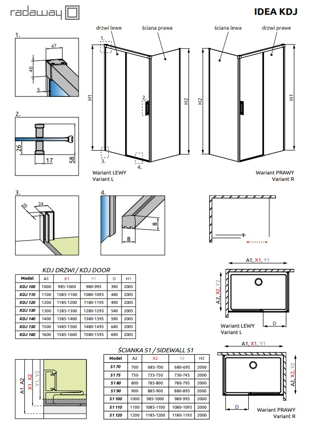 Душові двері Idea Gold KDJ 100 L RADAWAY - Зображення 1920247-37ce4.jpg