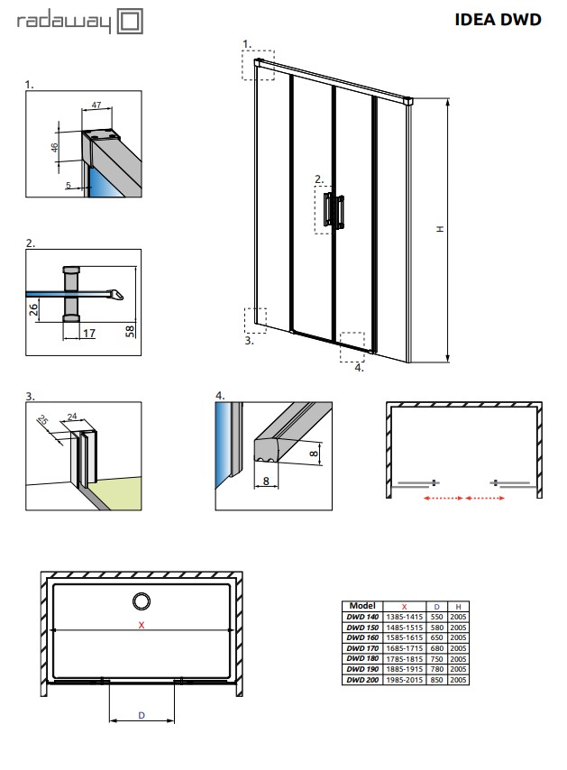 Душові двері Idea Gold DWD 140 RADAWAY - Зображення 1920305-bd708.jpg