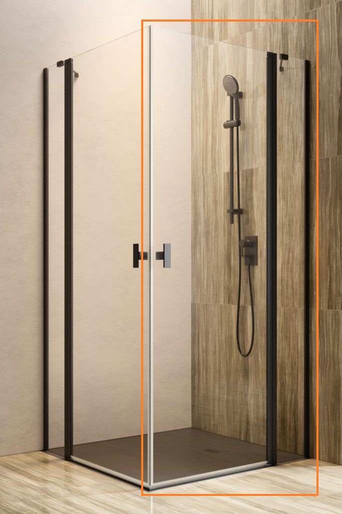 Душова кабіна (половина) NES 8 Black KDD II 100 R RADAWAY - Зображення