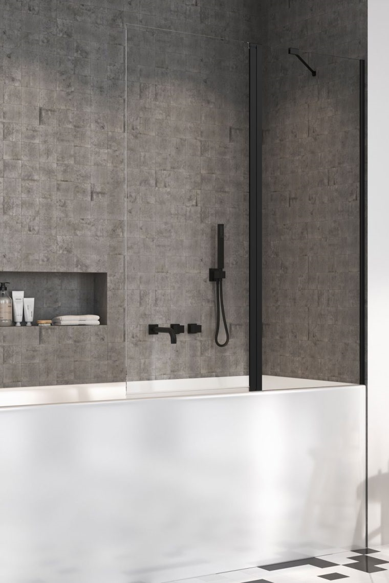 Шторка для ванни NES 8 Black PND II 120 R RADAWAY - Зображення