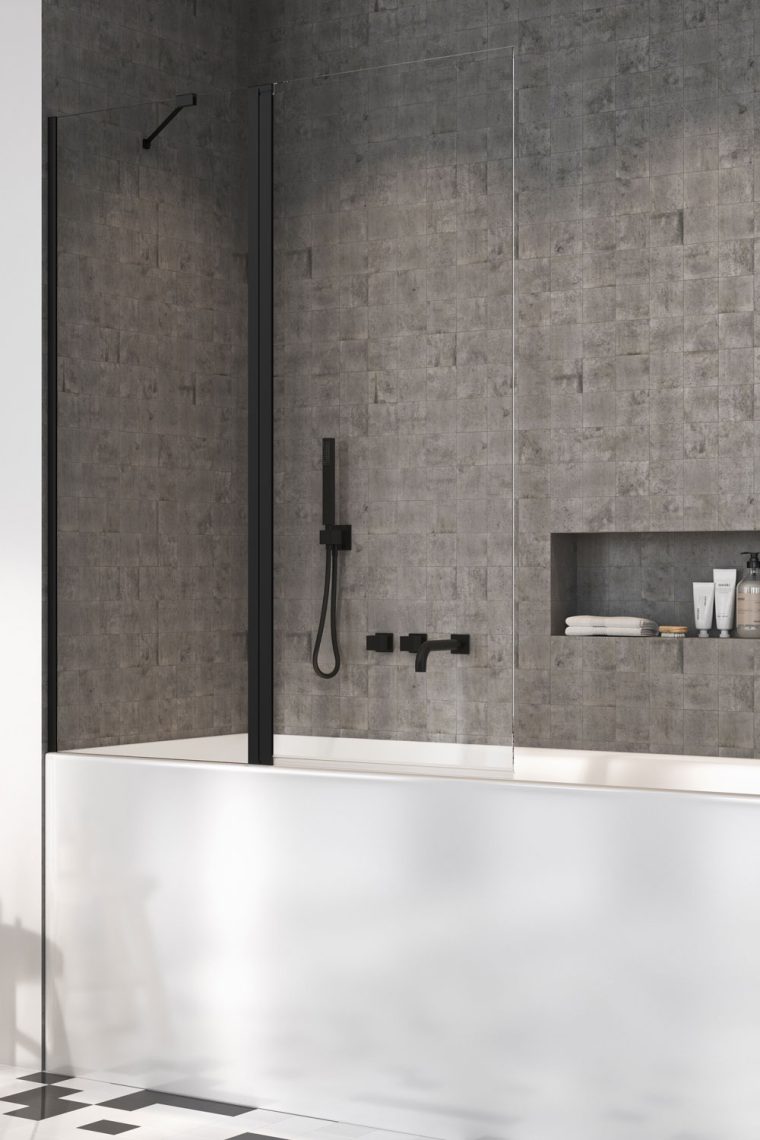 Шторка для ванни NES 8 Black PND II 120 L RADAWAY - Зображення 1921667-c615d.jpg