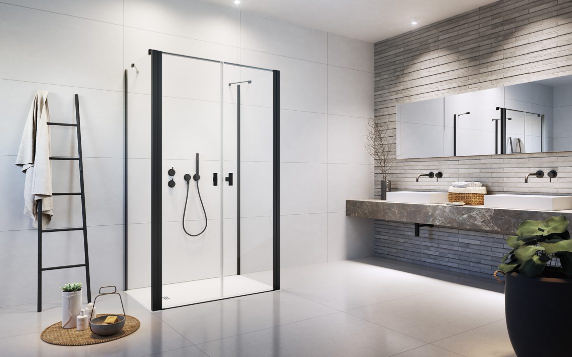 Душові двері NES 8 Black DWD+2S 90 RADAWAY - Зображення 1921775-de813.jpg