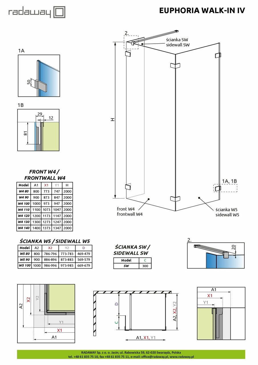 Фронтальна стінка Euphoria Walk-in IV W4 130 RADAWAY - Зображення 1922089-6afe9.jpg
