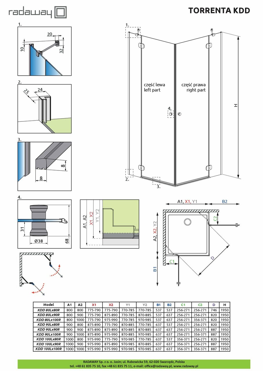 Душова кабіна квадратна Torrenta KDD 100x100 RADAWAY - Зображення 1922147-9c40e.jpg
