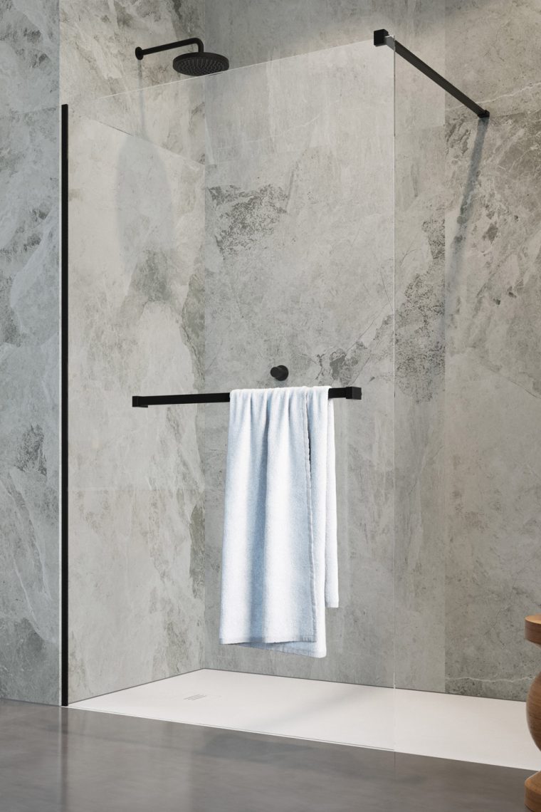 Душова стінка з рушникотримачем Modo New Black II 90 RADAWAY - Зображення
