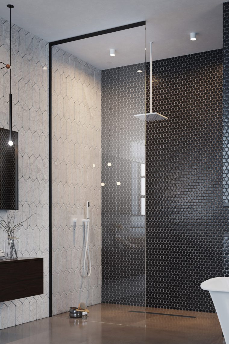 Душова стінка Modo X Black II 300-1000x2501-3000 RADAWAY - Зображення