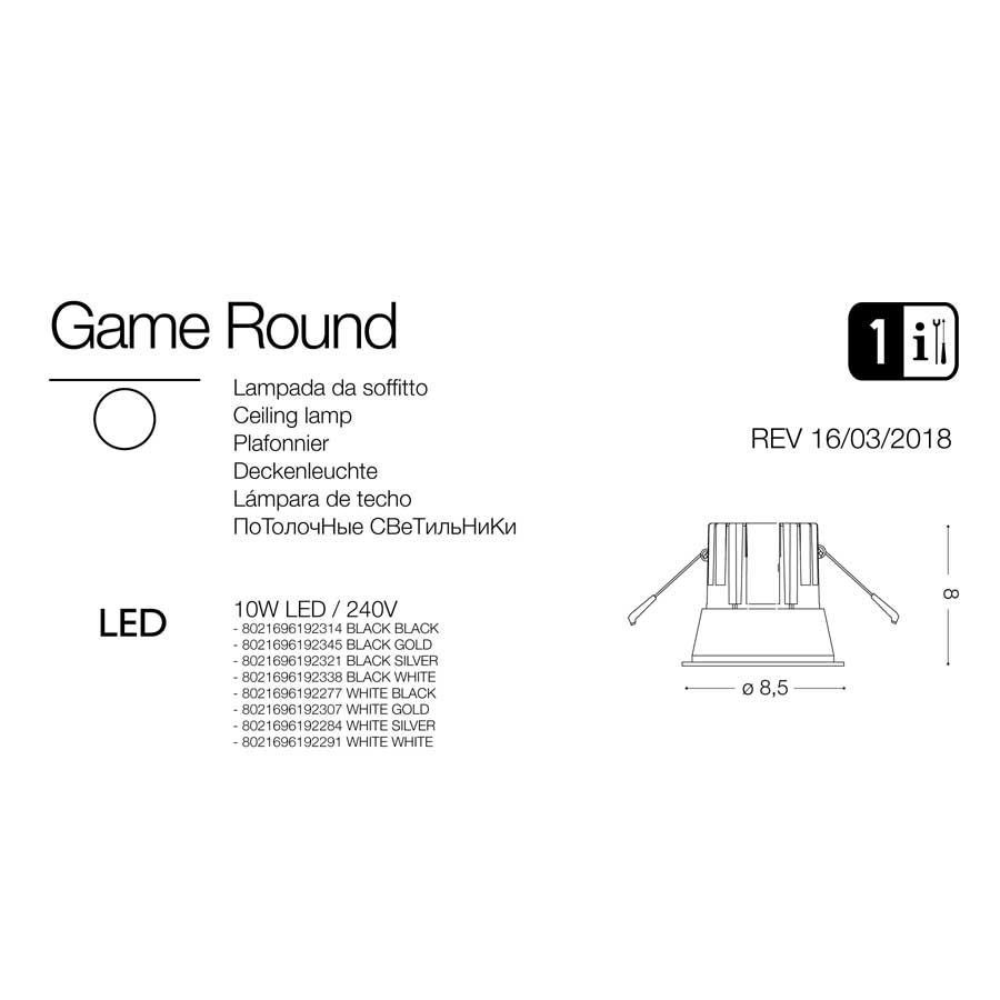 Точковий світильник GAME ROUND WH WH (192291), IDEAL LUX - Зображення 192314_.jpg