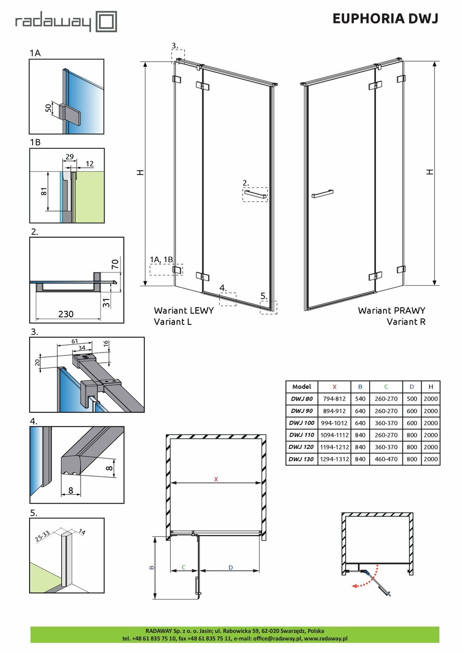Фронтальна стінка Euphoria DWJ 443 L RADAWAY - Зображення 1927065-cb1ff.jpg