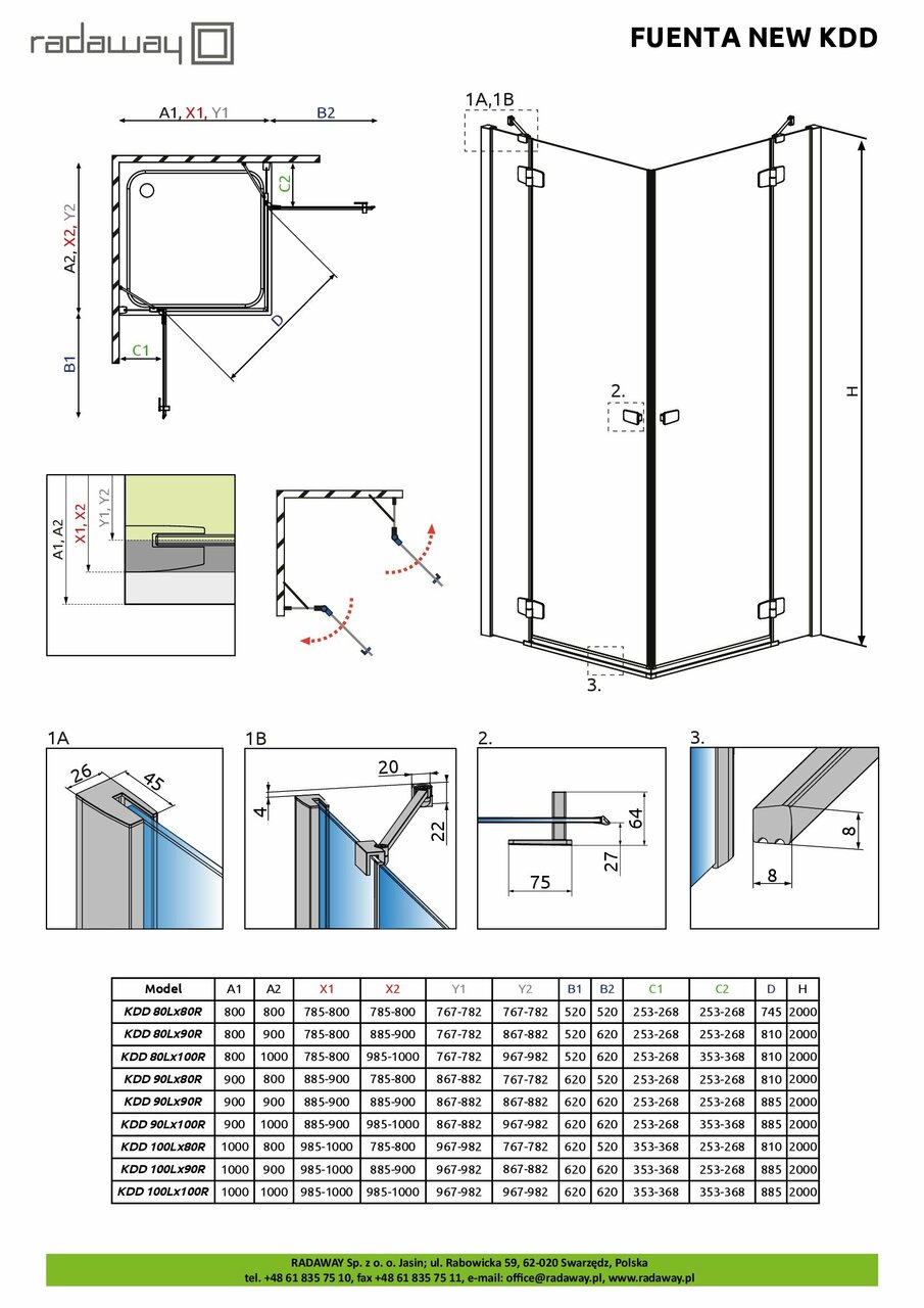 Душова кабіна (половина) Fuenta New KDD 90 R RADAWAY - Зображення 1927266-2bff9.jpg