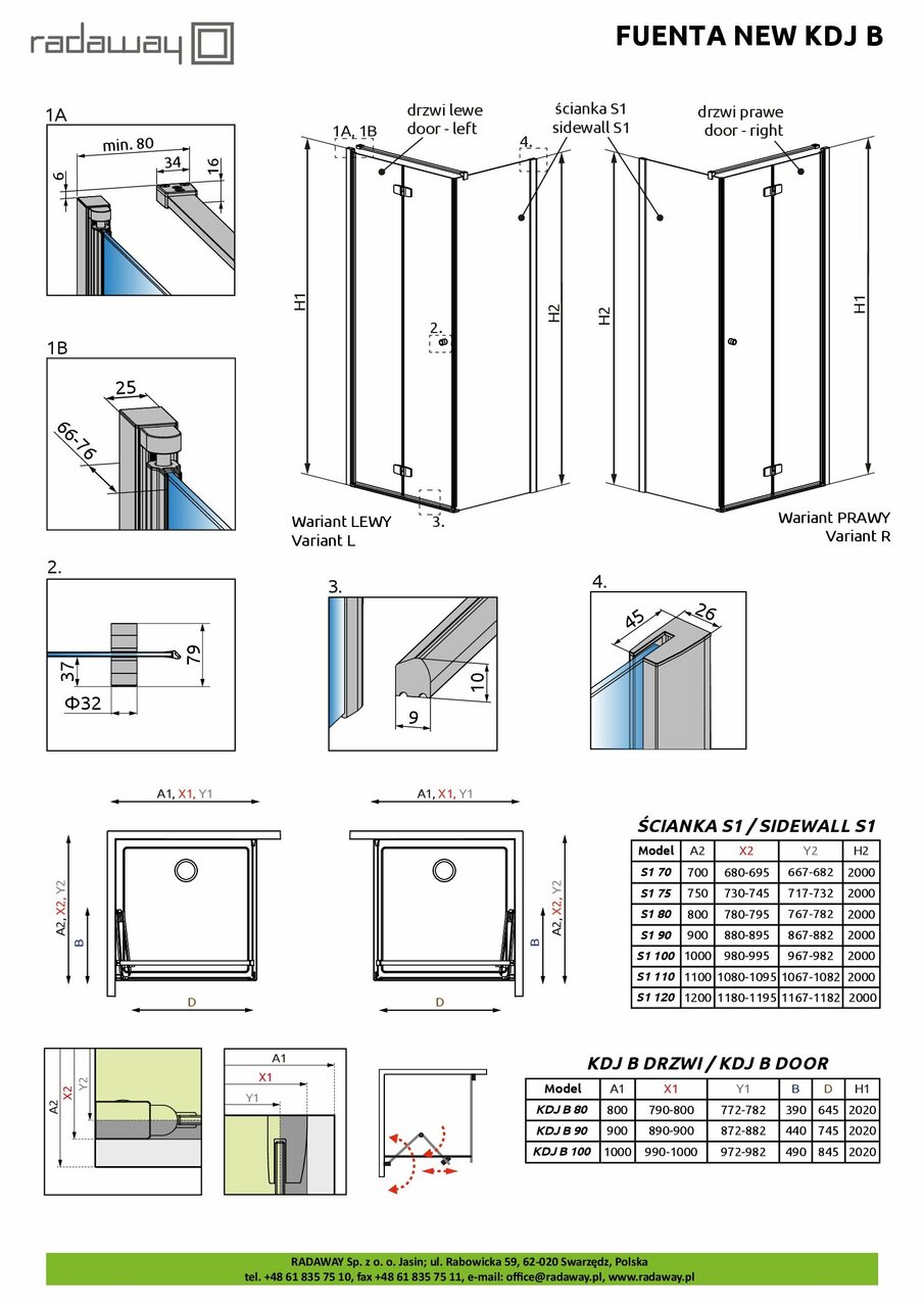 Душові двері Fuenta New KDJ B 80 R RADAWAY - Зображення 1927277-4882c.jpg