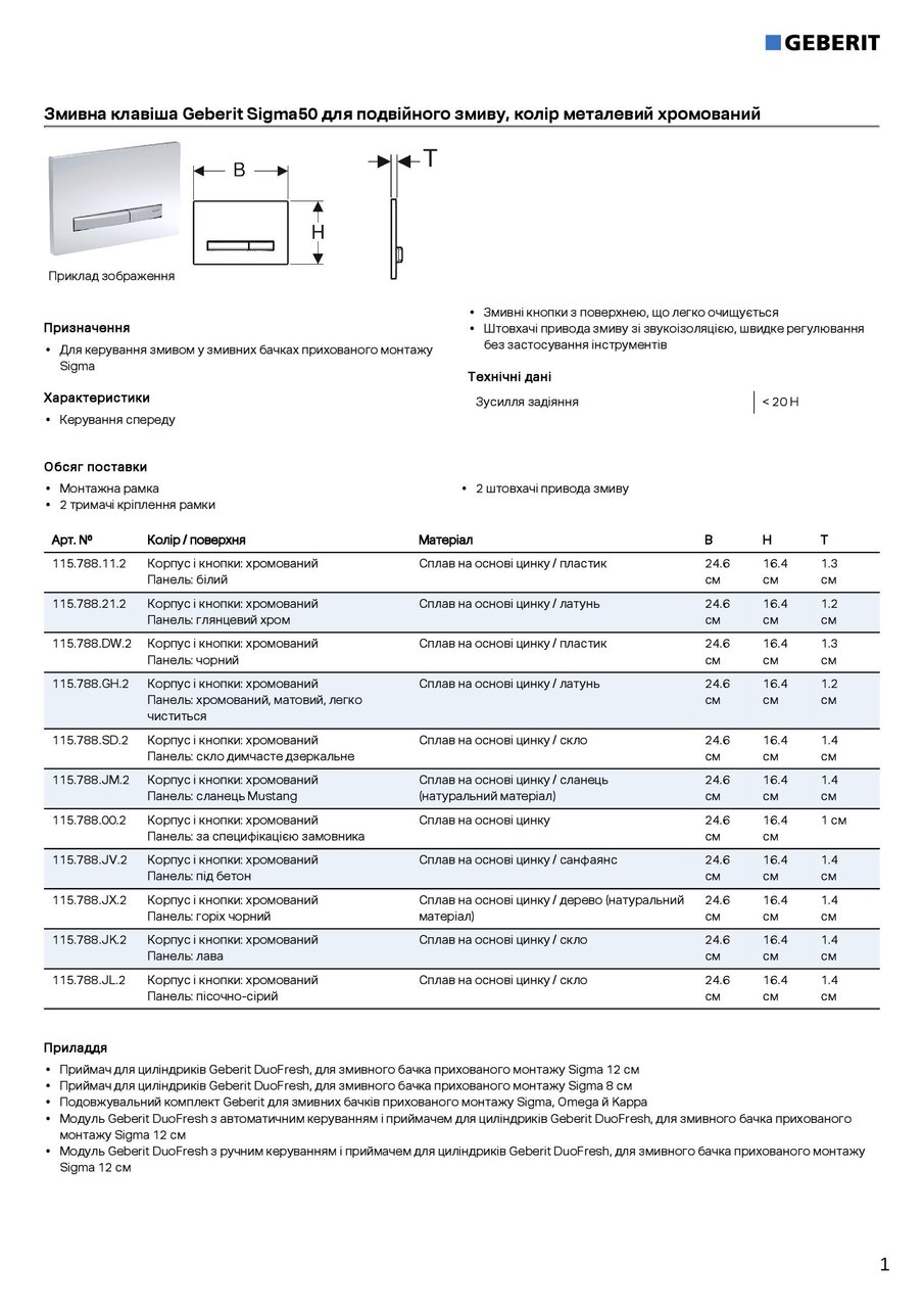 Кнопка зливу Sigma50 115.788.GH.2 хром мат Geberit - Зображення 1927372-f4c20.jpg