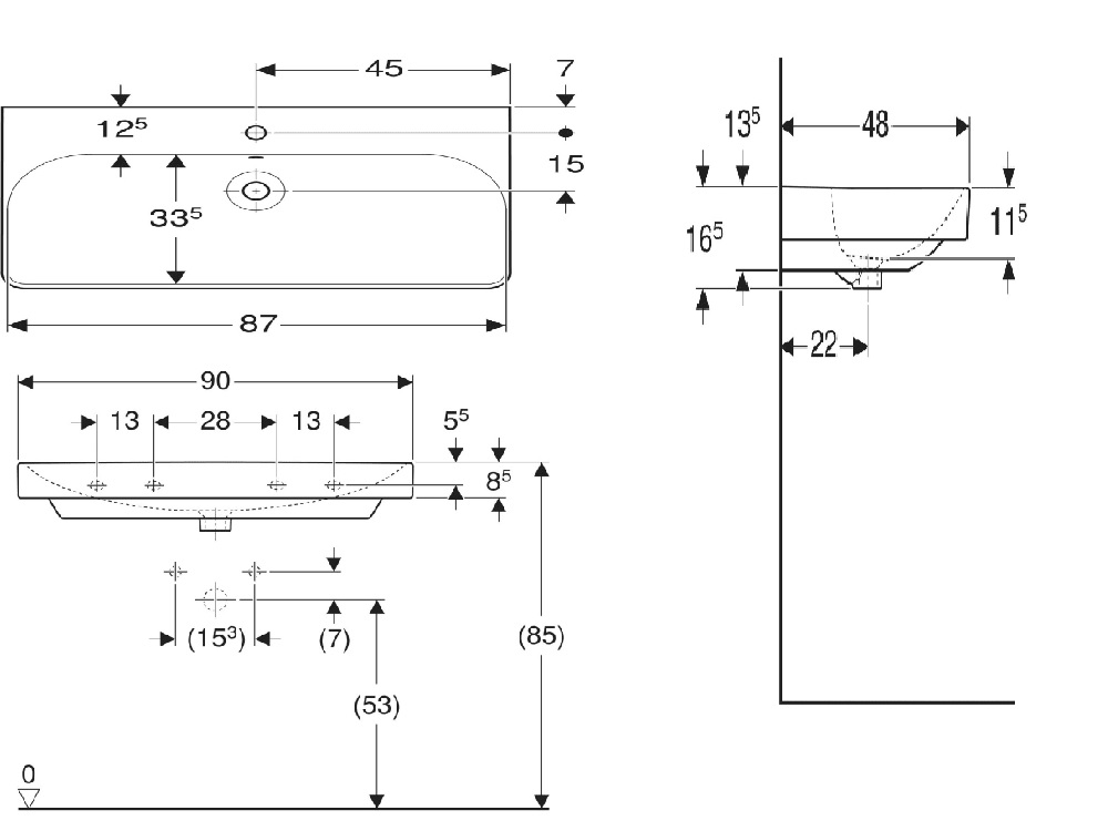 Умивальник 90 Smyle Square 500.251.01.1 Geberit - Зображення 1927383-90a86.jpg