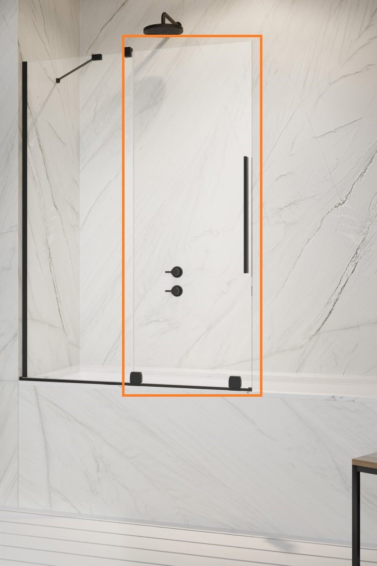 Шторка для ванни Furo Black PND II 688 L RADAWAY - Зображення