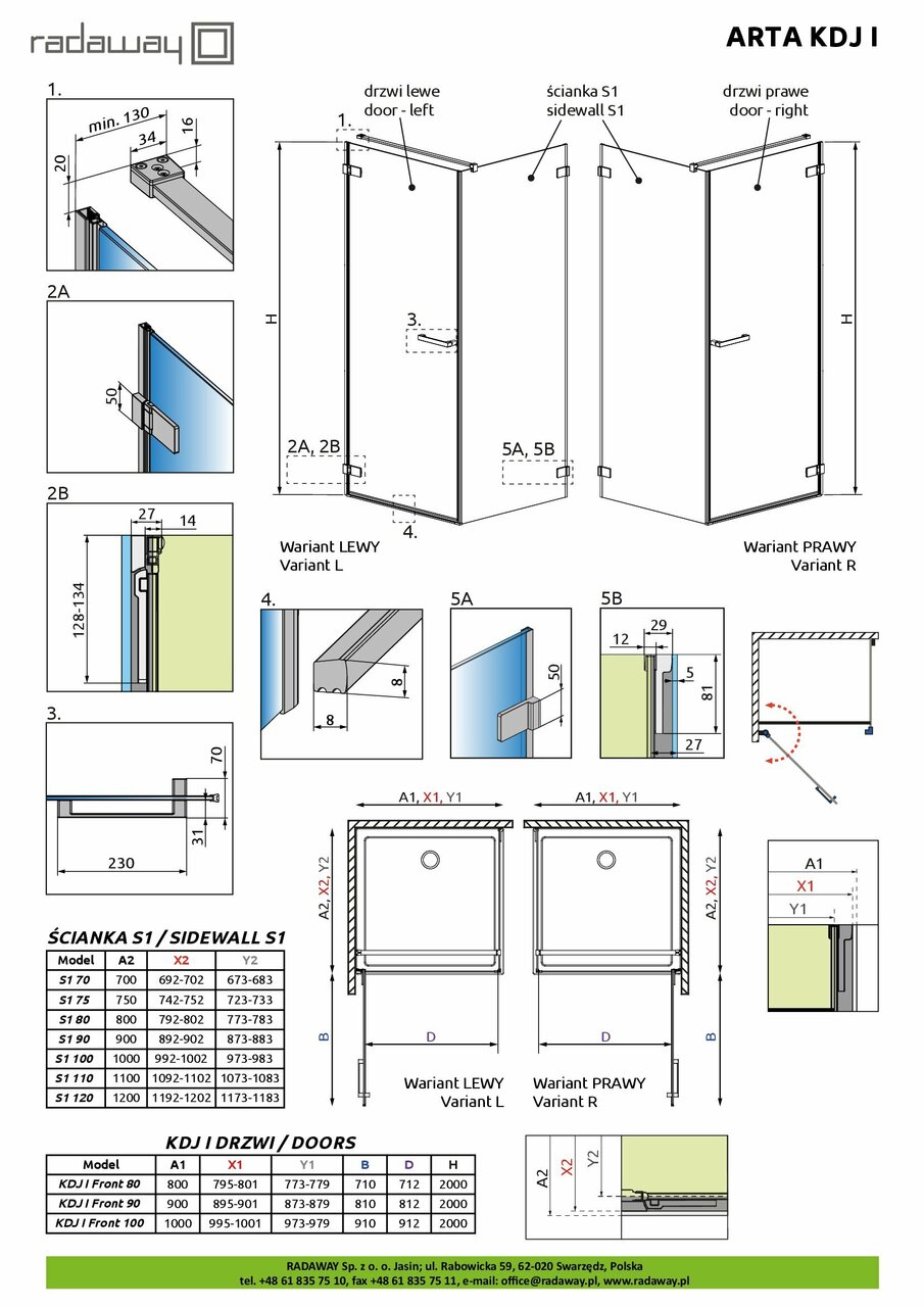 Душові двері Arta KDJ I двері 80 L RADAWAY - Зображення 1927541-67996.jpg