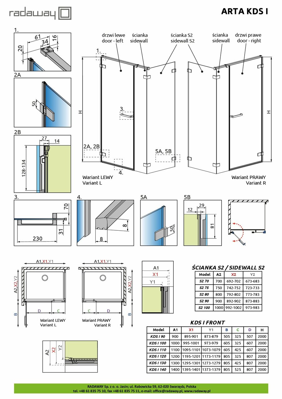 Душові двері Arta W KDS I 820 R RADAWAY - Зображення 1927553-76842.jpg