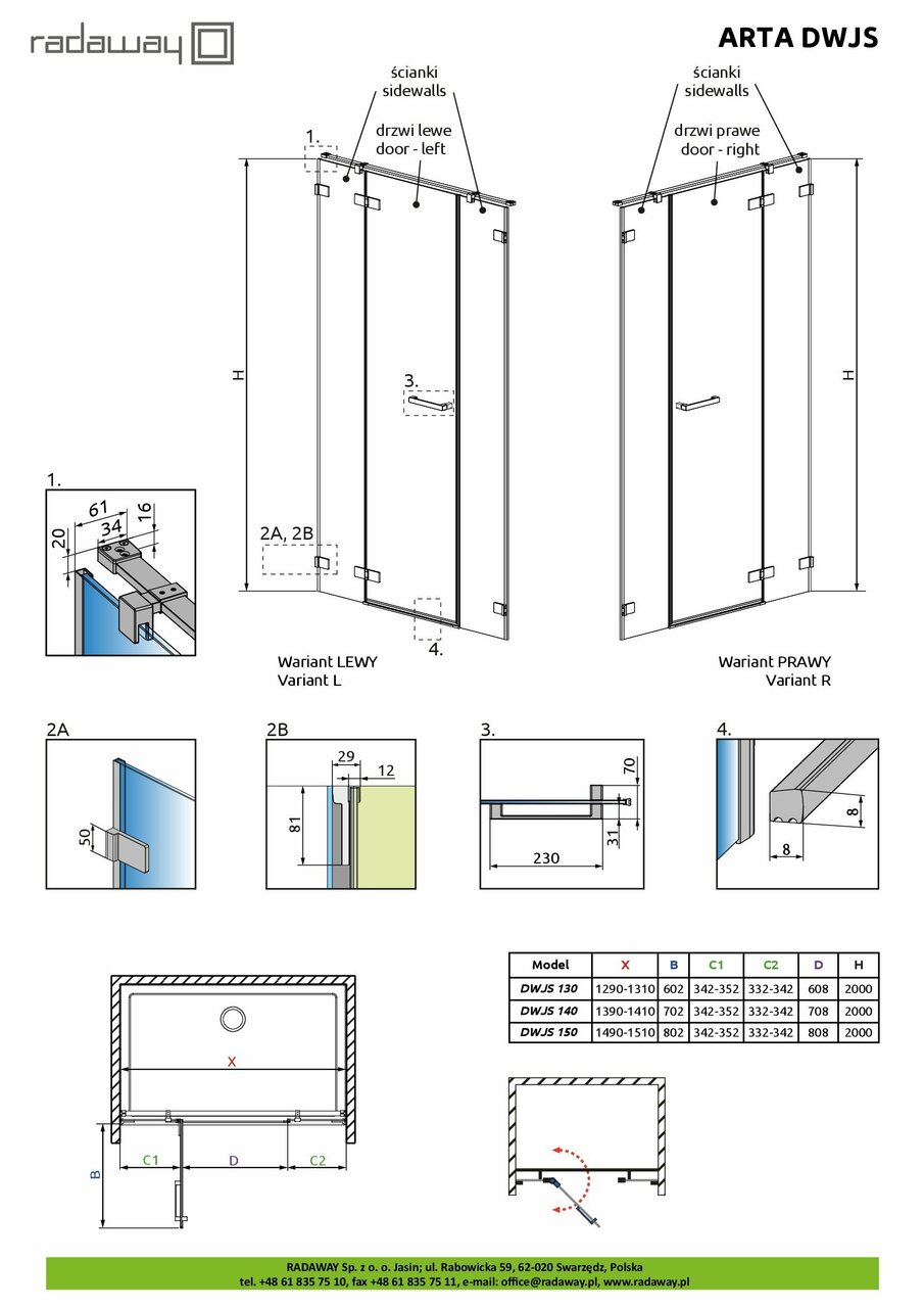 Душові двері Arta G 720 R RADAWAY - Зображення 1927887-feeb2.jpg