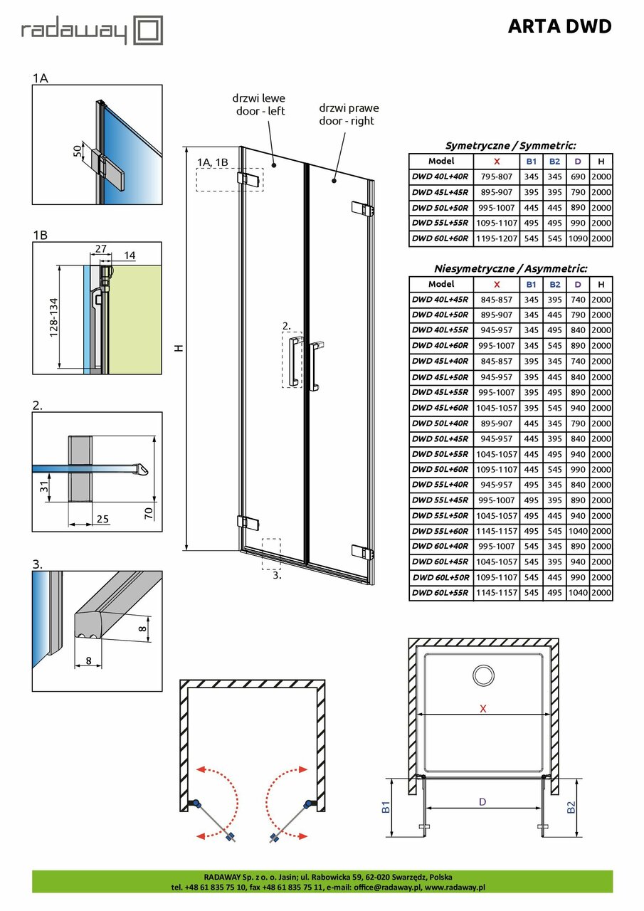 Душові двері Arta DWD 50 L RADAWAY - Зображення 1927895-39821.jpg