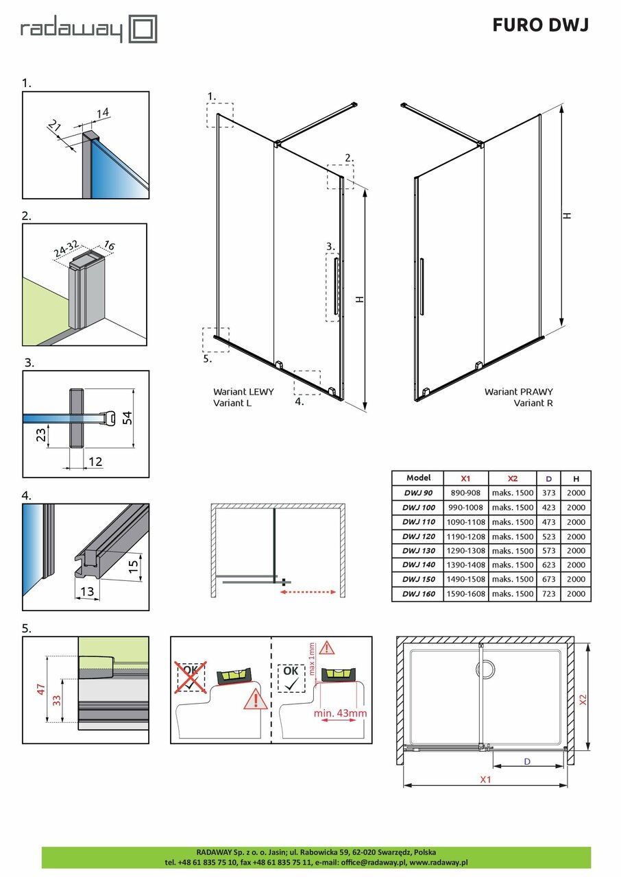 Душові двері Furo DWJ 472 L RADAWAY - Зображення 1927966-77305.jpg