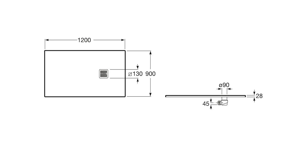 Душовий піддон Terran 120х90 Stonex графіт AP1014B038401200 Roca - Зображення 192821657-7dac3.jpg