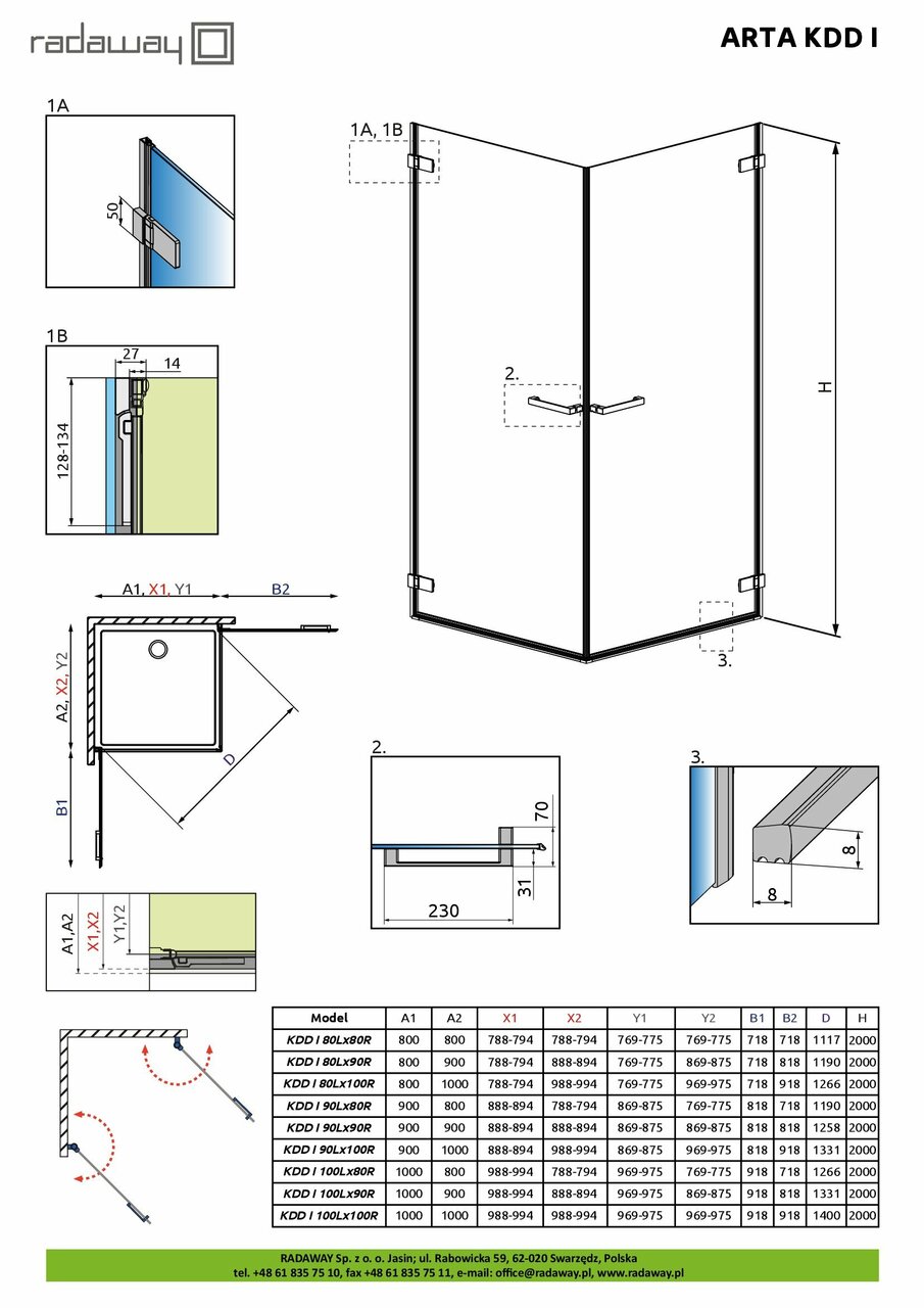 Душові двері Arta KDD I 100 R RADAWAY - Зображення 1928621-870cd.jpg