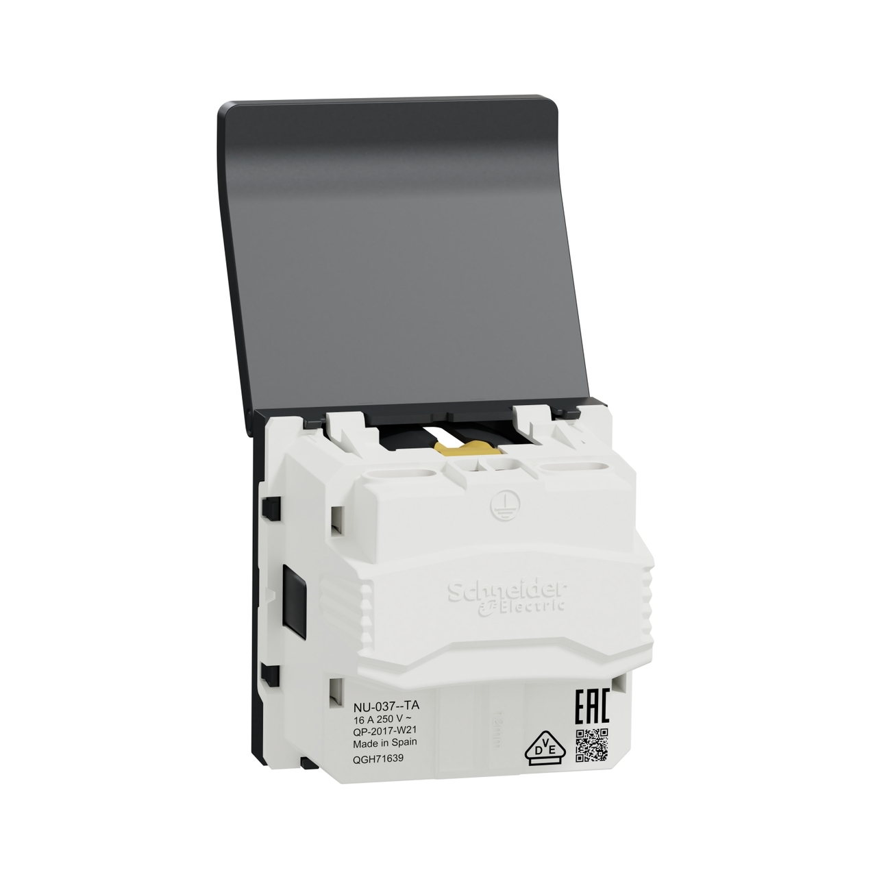 Розетка з заземленням 16A Антрацит UNICA (NU303754TA), Schneider Electric - Зображення 1928985-bac62.jpg