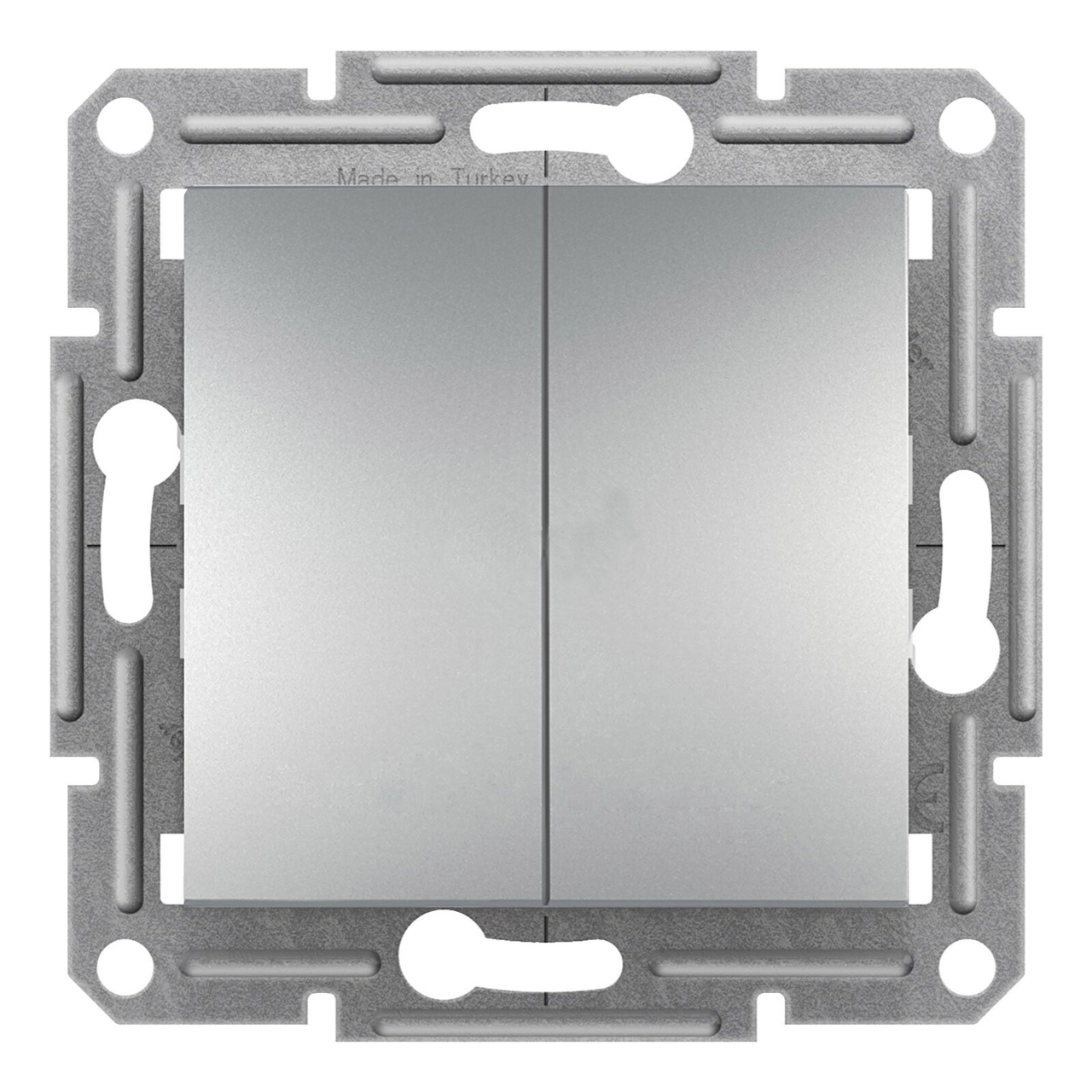 Вимикач 2-клавішний прохідний Алюміній ASFORA (EPH0600161), Schneider Electric - Зображення