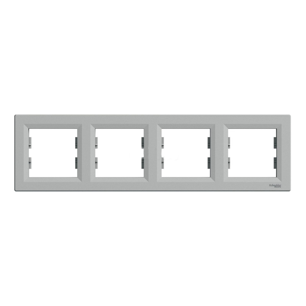 Рамка 4-місна горизонтальна Алюміній ASFORA (EPH5800461), Schneider Electric - Зображення