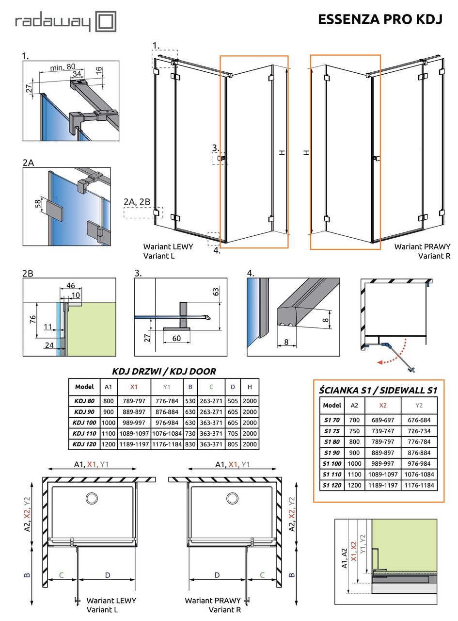 Боковая стенка Essenza Pro S1 80, RADAWAY - Зображення 1930542-efb43.jpg
