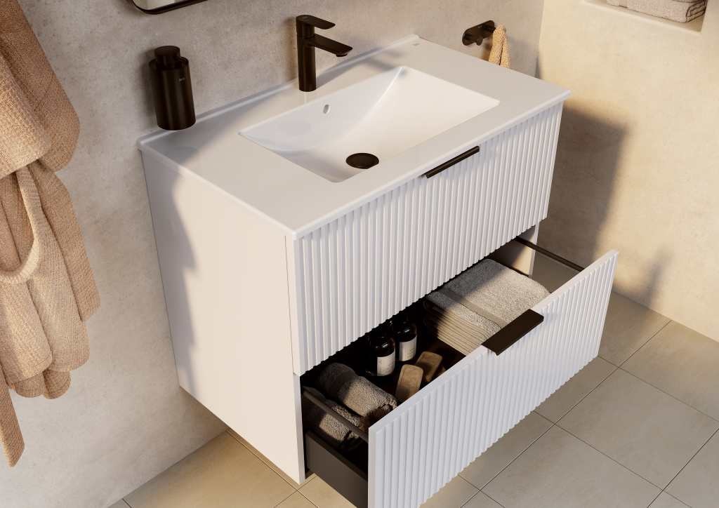 Шкафчик с умывальником Reef 600 White matt A857954529+A3272A3000 Roca - Зображення 193097523-1d307.jpg