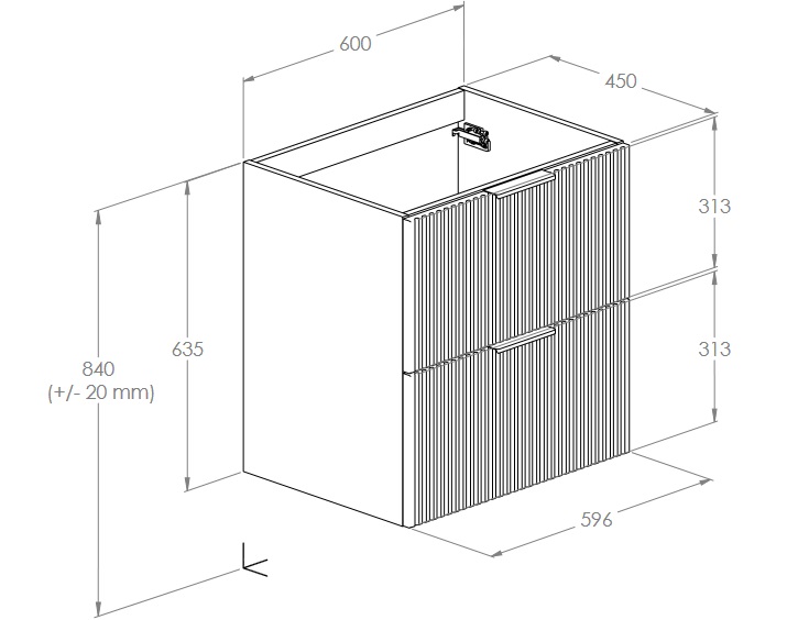Шафка з умивальником Reef 600 Light Oak A857954464+A3272A3000 Roca - Зображення 193097524-b73ab.jpg