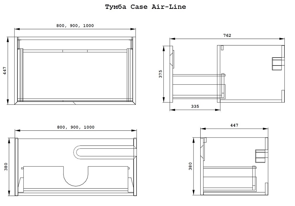 Шафка під умивальник Case 800 Black Air-Line - Зображення 1931677-9864a.jpg