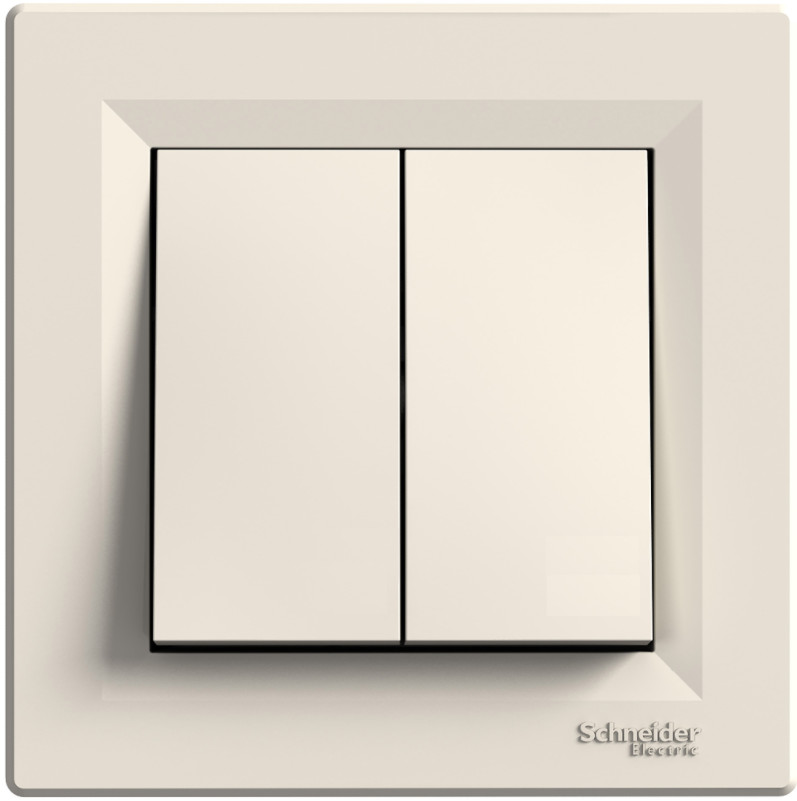 Вимикач 2-клавішний Крем ASFORA (EPH0300123), Schneider Electric - Зображення