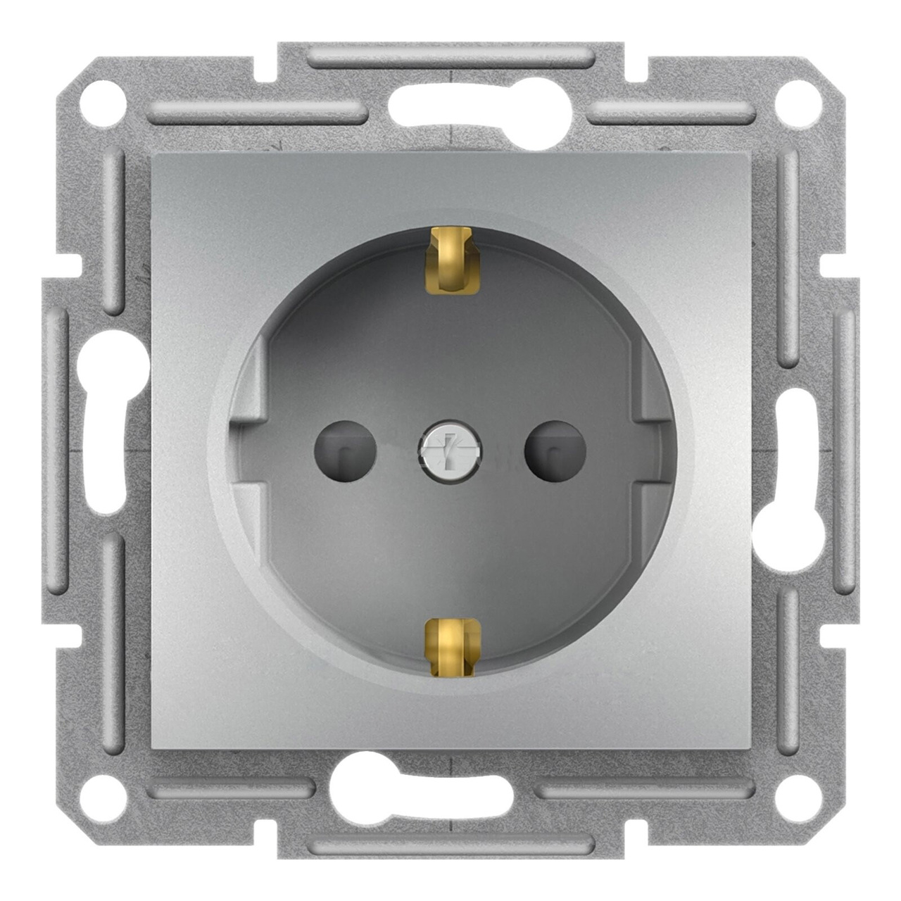 Розетка з заземленням Алюміній ASFORA (EPH2900261), Schneider Electric - Зображення