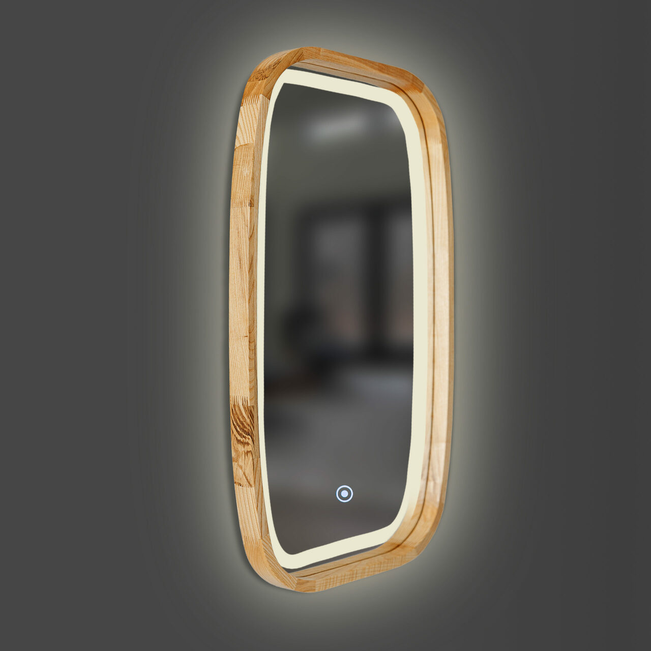 Зеркало New Art Slim LED 450x750 Natural Light Luxury Wood - Зображення 1932049-de397.jpg