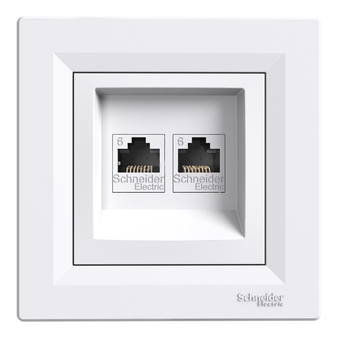 Розетка подвійна RJ45 кат. 6е UTP Білий ASFORA (EPH4800121), Schneider Electric - Зображення 1932062-814a7.jpg