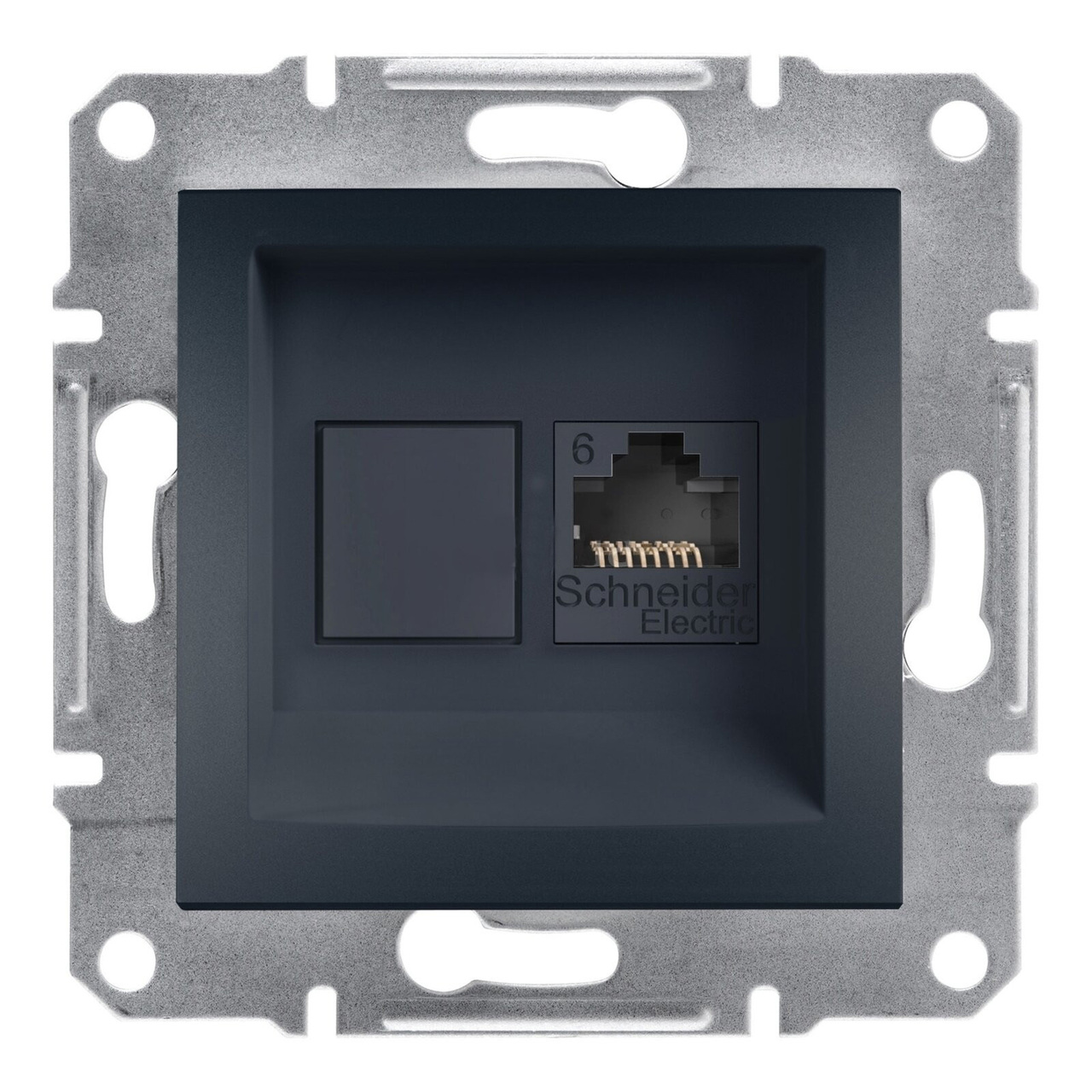 Розетка RJ45 кат 6е UTP Антрацит ASFORA (EPH4700171), Schneider Electric - Зображення