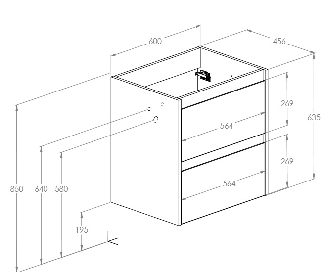 Шафка з умивальником Claudia 600 White matt A857794529+A3272A3000 Roca - Зображення 193248272-f7d29.jpg